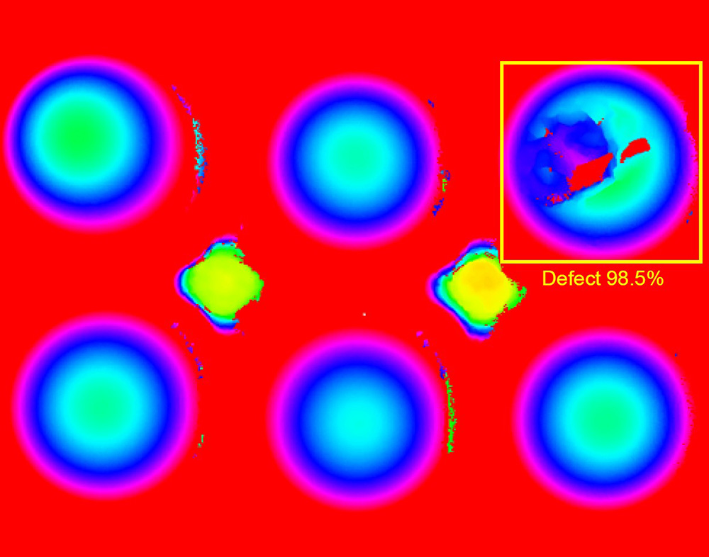 3D Egg inspection identifying a broken egg