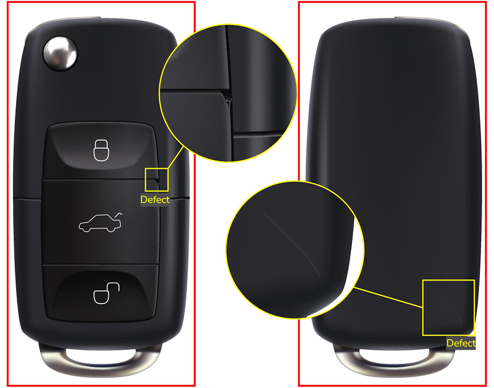 Car key inspection with a deep learning software