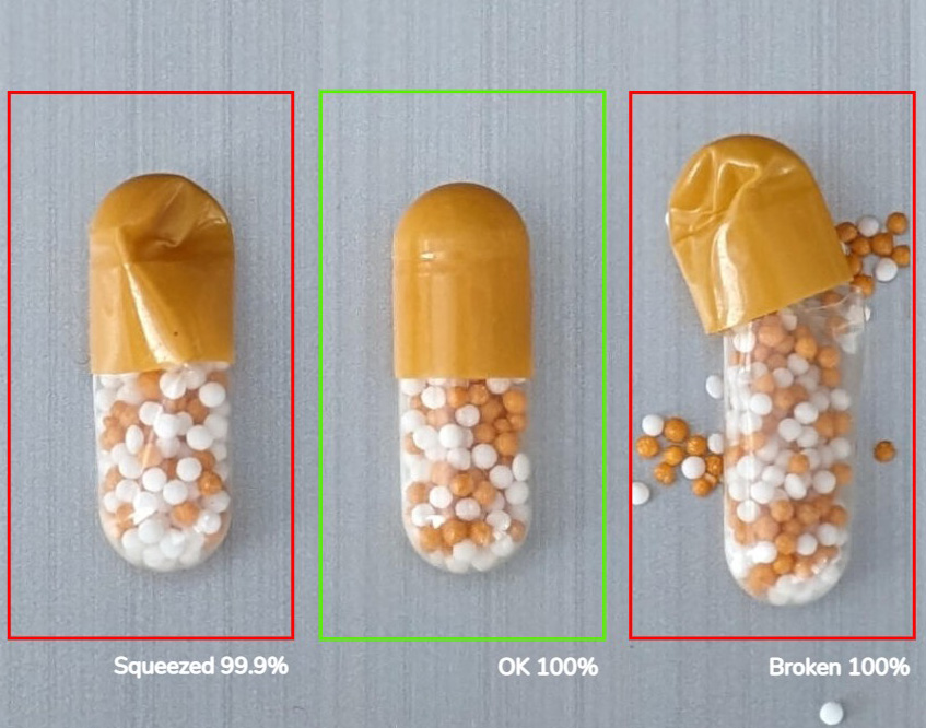 Pill inspection using deep-learning software