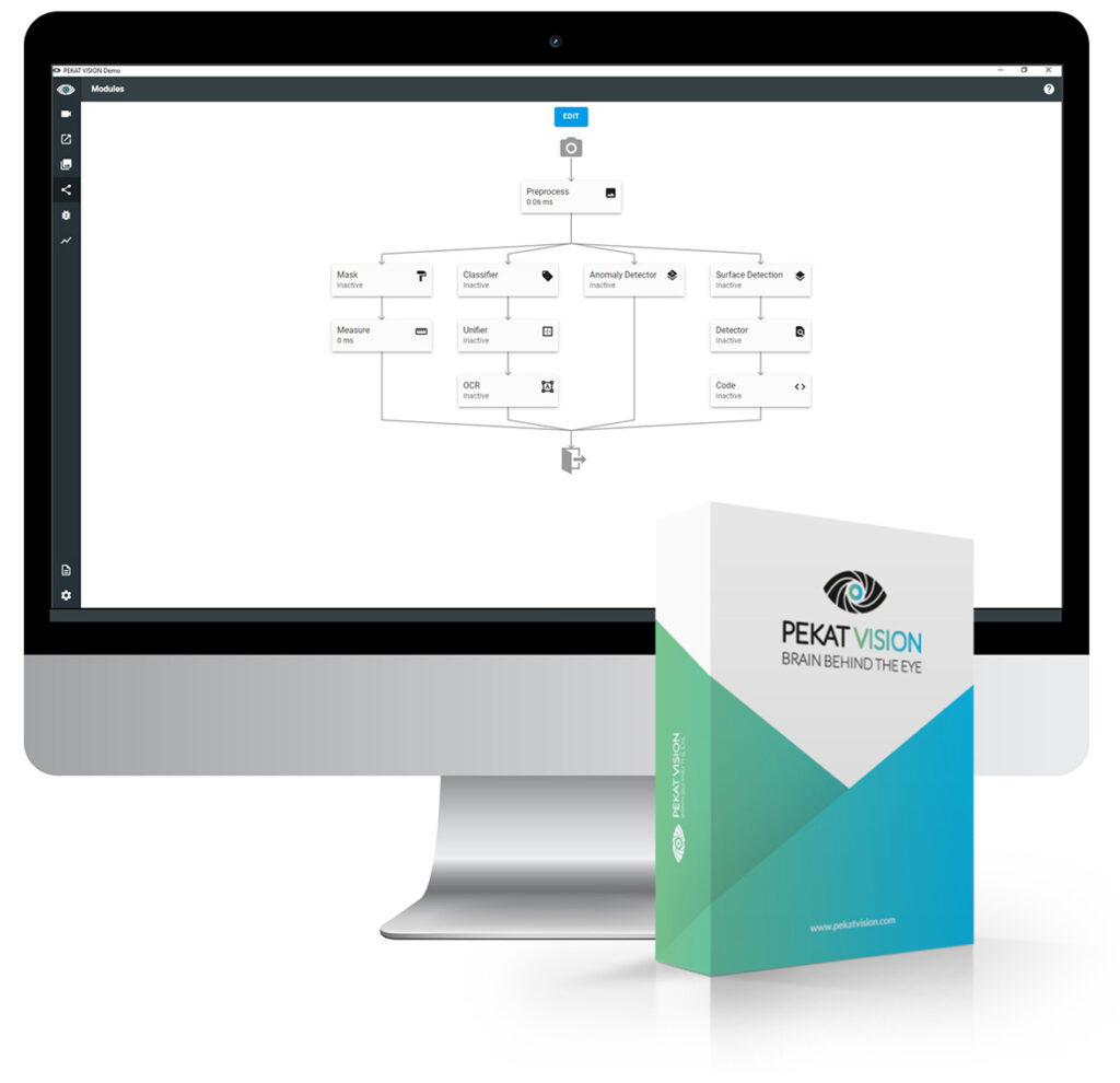 Deep learning PEKAT VISION branching on a screen