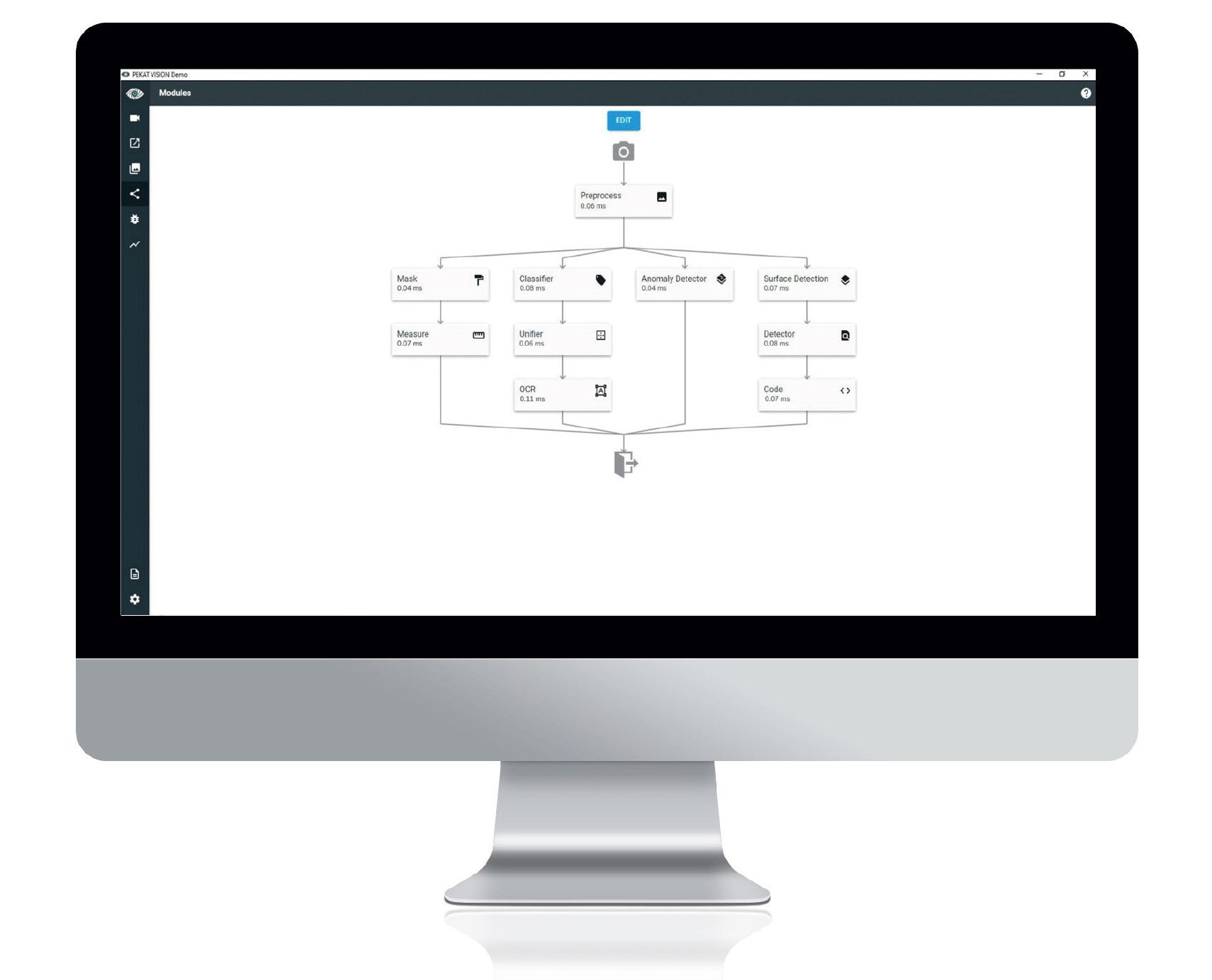 Monitor showing easy customization of quality inspection