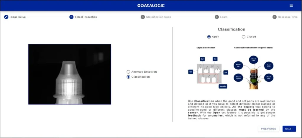 Smart VS sensor: setup with the web-based interface:
