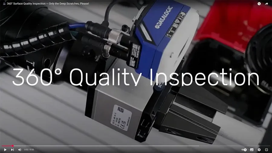 Smart Camera with IMPACT machine vision software used for robot guidance