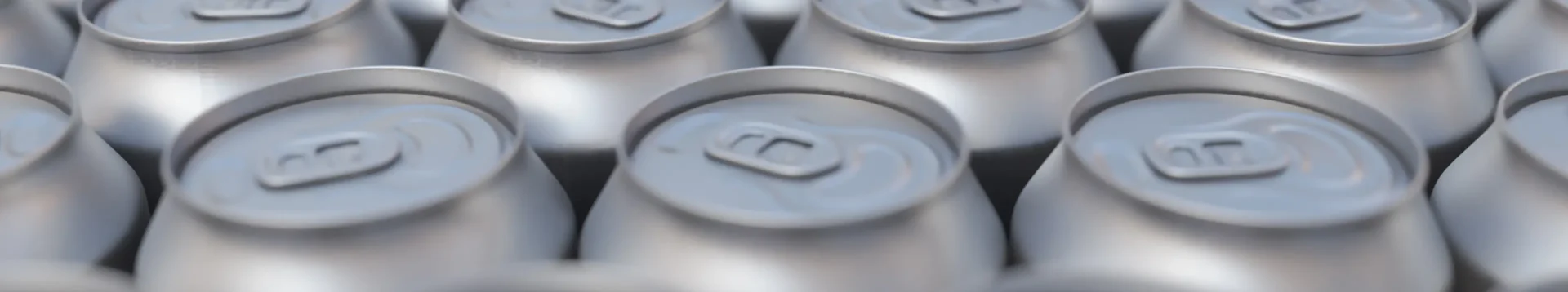Aluminum cans during manufacturing