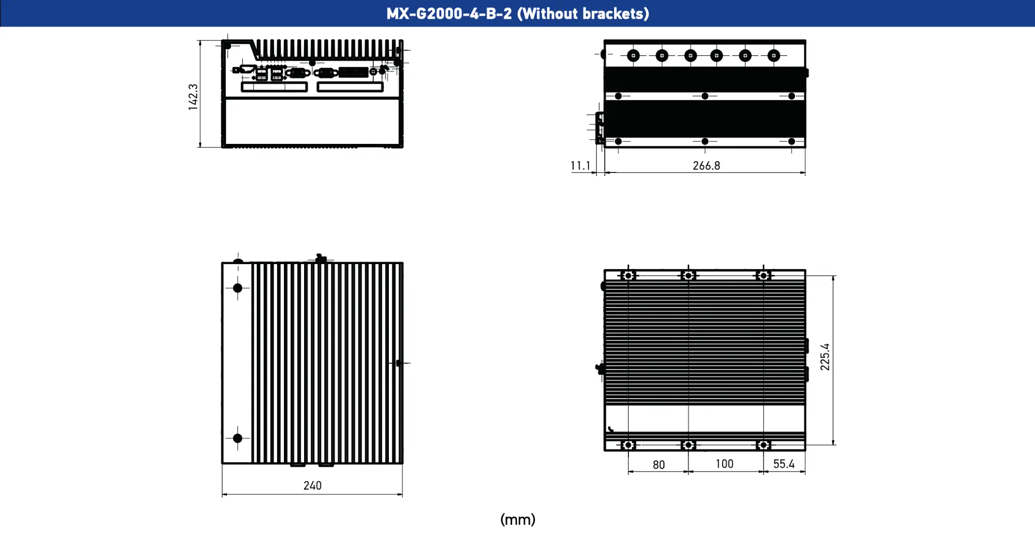 MX-G2000 Vision Processor Mechanical Drawing (without brackets)