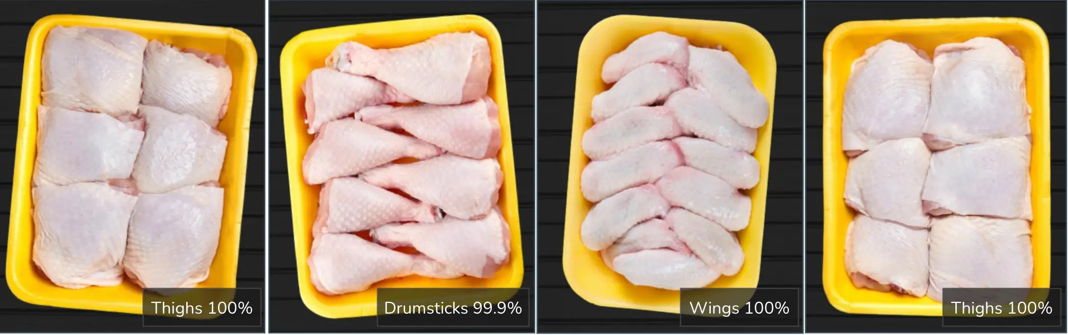 Sorting of chicken packages using AI